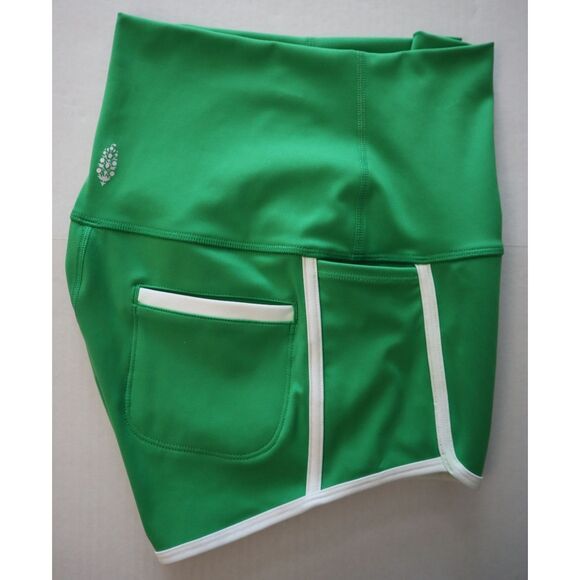 Free People Movement OB1652571 Women's Sz Small Green Sheen Island Time Shorts - Picture 10 of 13